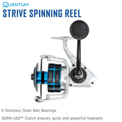 Quantum Strive 8000 spinning reel held in hand