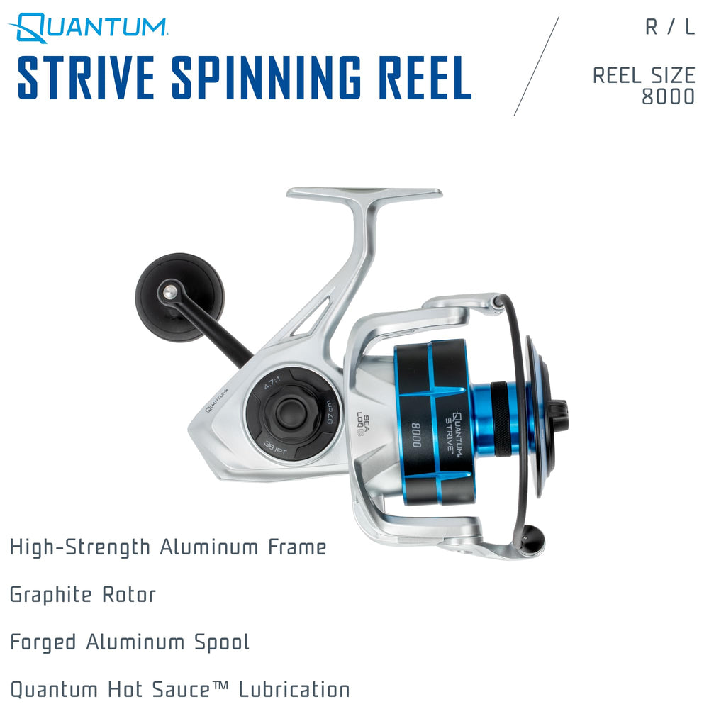 Quantum Strive 8000 spinning reel side view