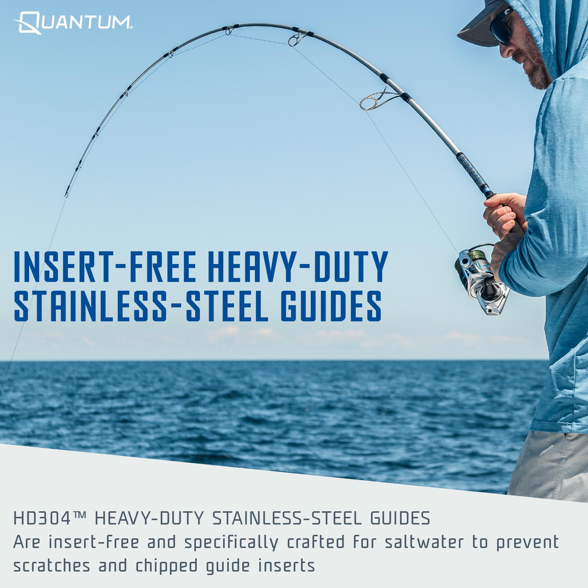Quantum Strive 8000 reel side view, smooth retrieves.