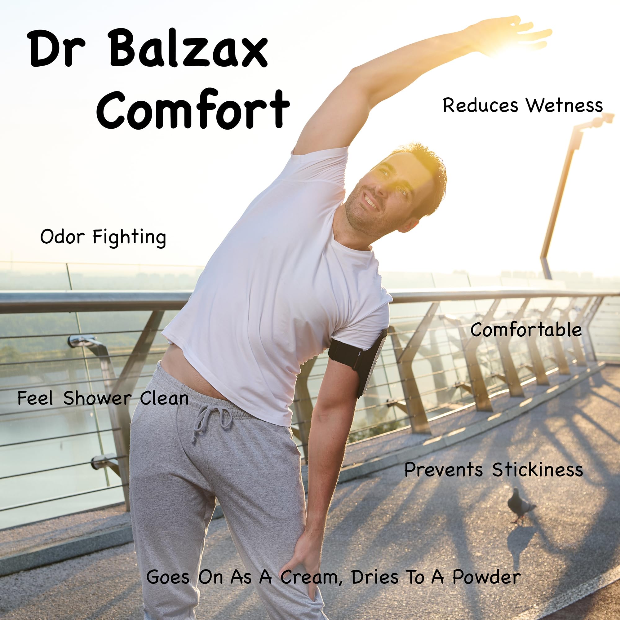 Quantuminds Balzax Comfort is talc-free and aluminum-free for everyday wear.