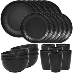 Quatish 24-piece dinnerware set dinner plates ideal for everyday meals