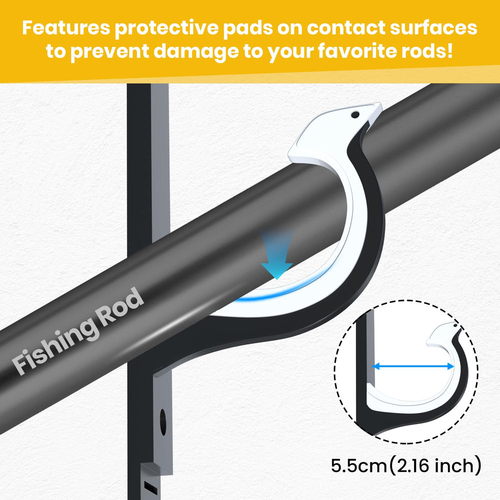 Close-up of the 2.16 inch diameter rod holder with protective padding