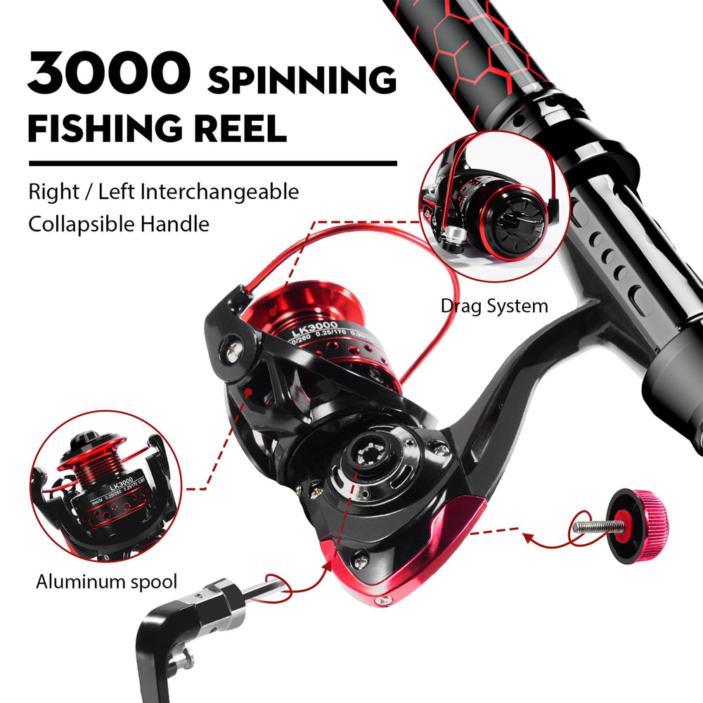 QudraKast YO-3000 reel close-up highlights durable corrosion resistance.