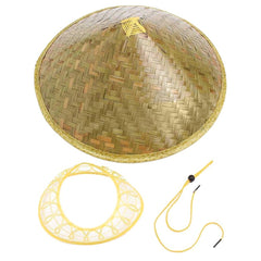 Queenbox Vietnamese Farmer Hat on head highlighting lightweight comfort for gardening