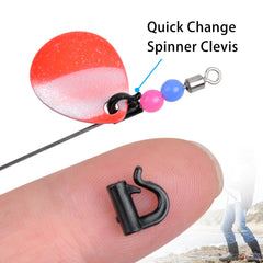 Blade spinner rig with clevis spinner