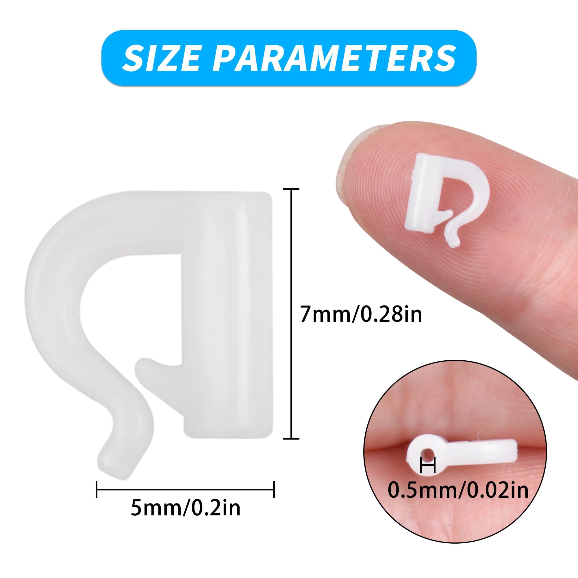 White plastic spinner clevis close-up