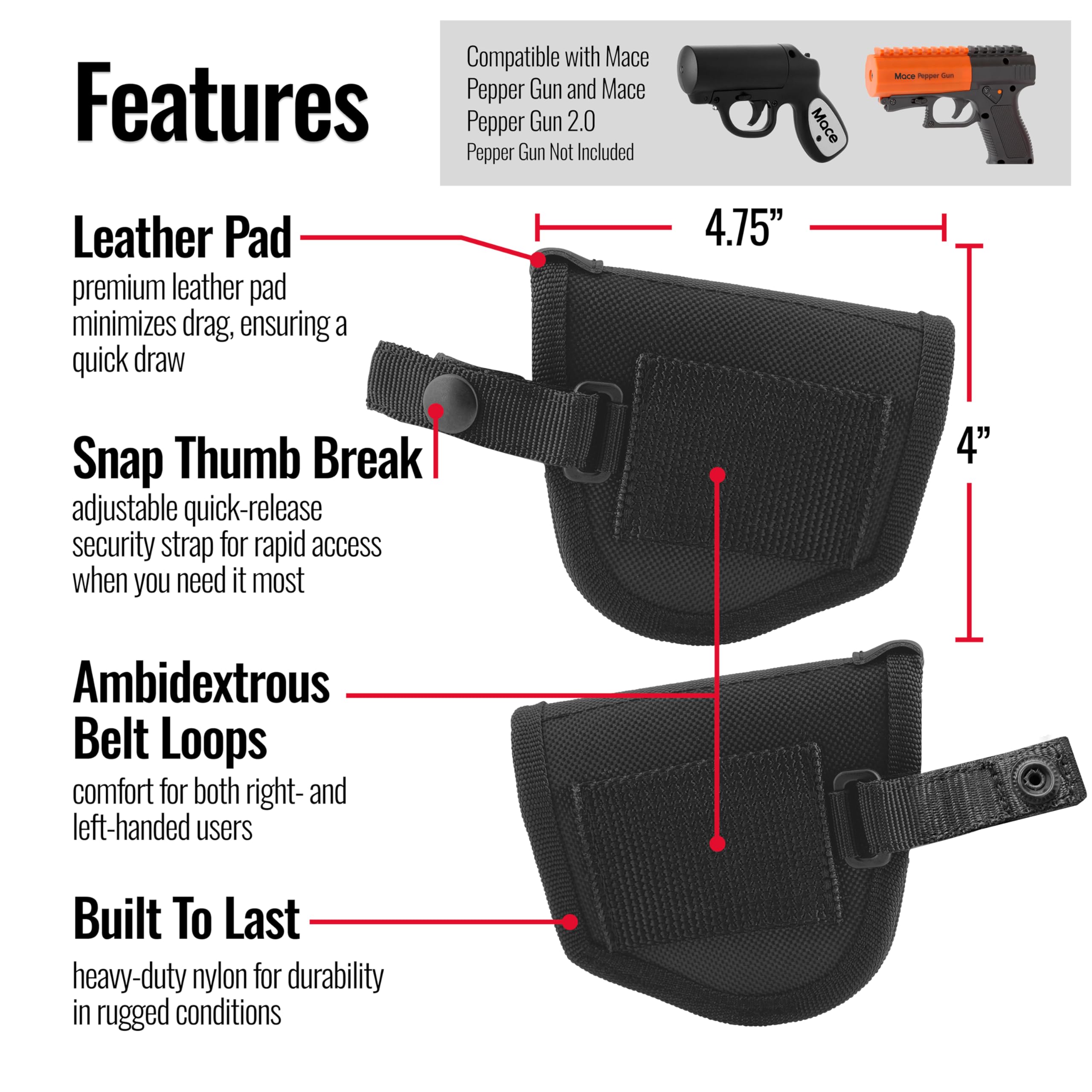 Holster designed for quick draw and easy access