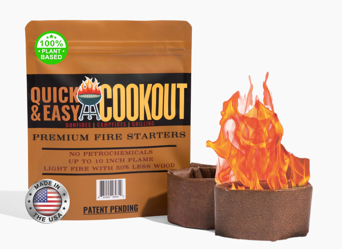 Quick Easy Cookout bonfire starter pack powers fast ignition for campfires
