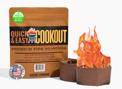 Quick Easy Cookout bonfire starter pack powers fast ignition for campfires