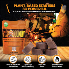 Quick Easy Cookout plant-based fuels image highlights clean burning for cooking