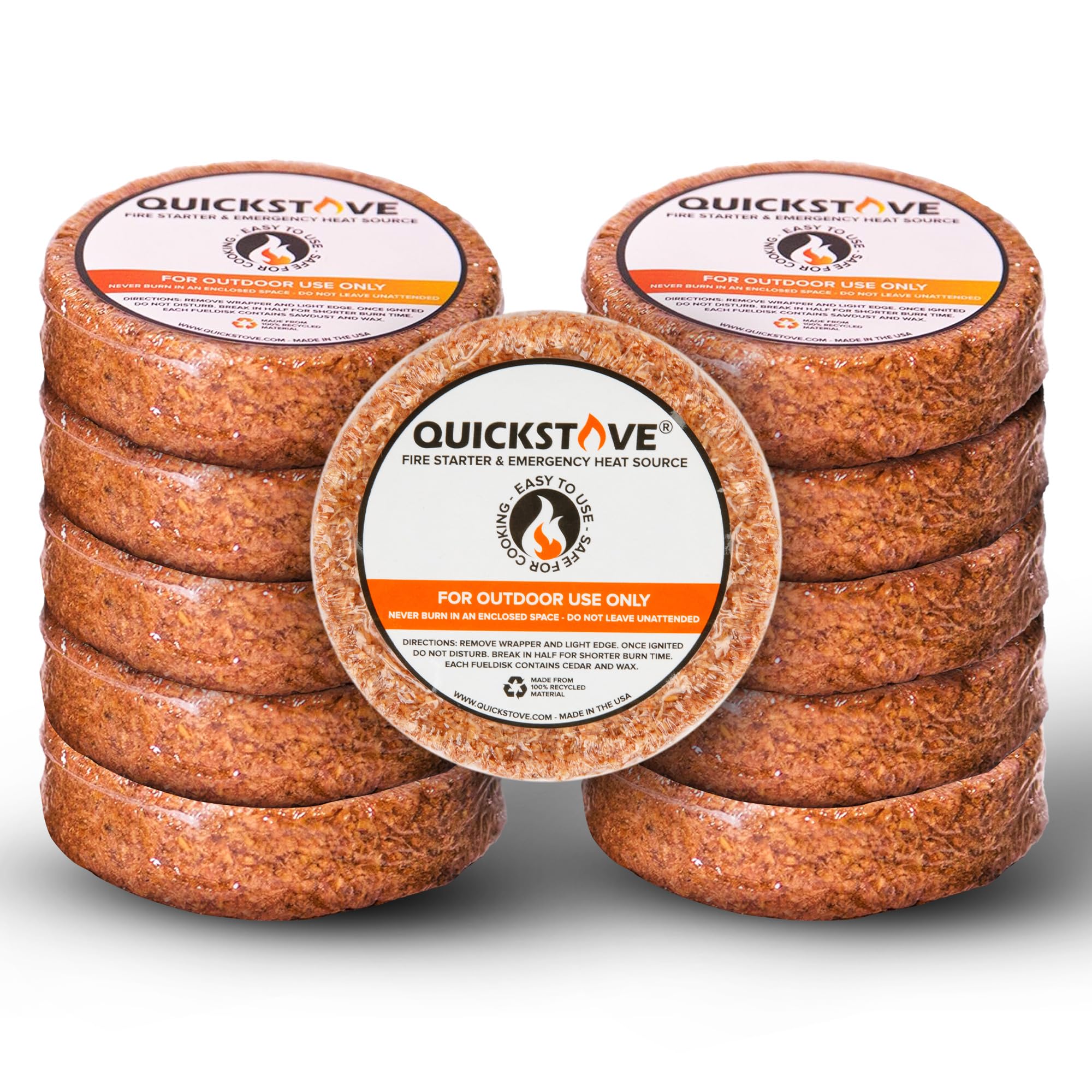 QuickStove fire starters 10-pack ready for camping and emergencies