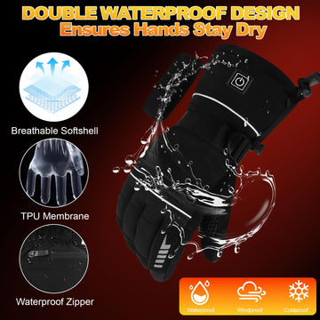 Quidnunc heated gloves carbon-heating-elements provide steady warmth across fingertips.