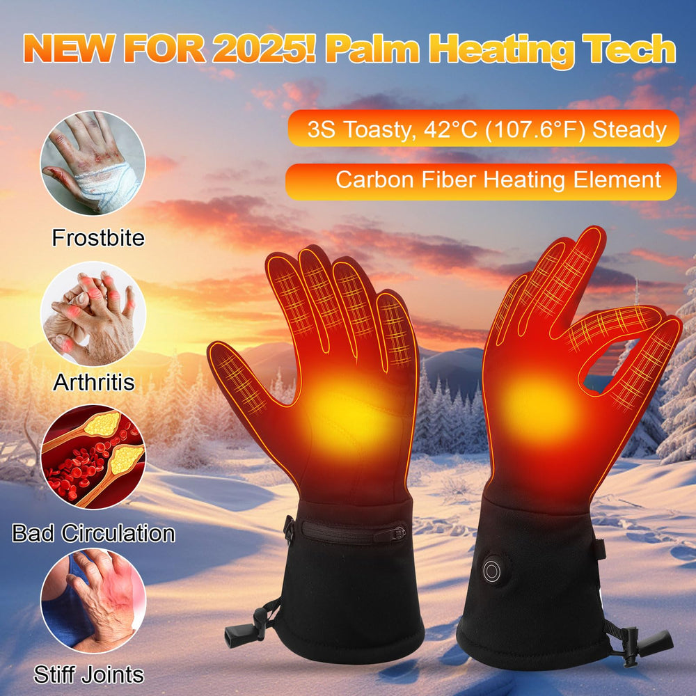 Quidnunc heated gloves 7.4V 2200mAh battery delivers hours of coziness.
