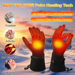 Quidnunc heated gloves 7.4V 2200mAh battery delivers hours of coziness.