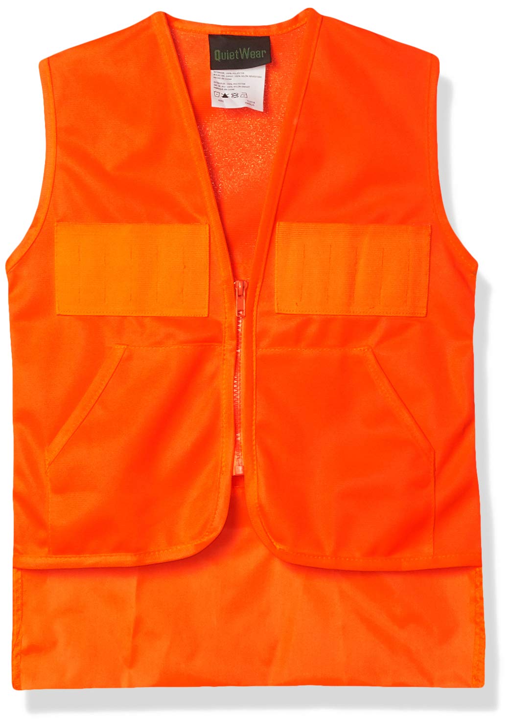 Quietwear youth hunting vest orange with secure pockets for quick gear access.