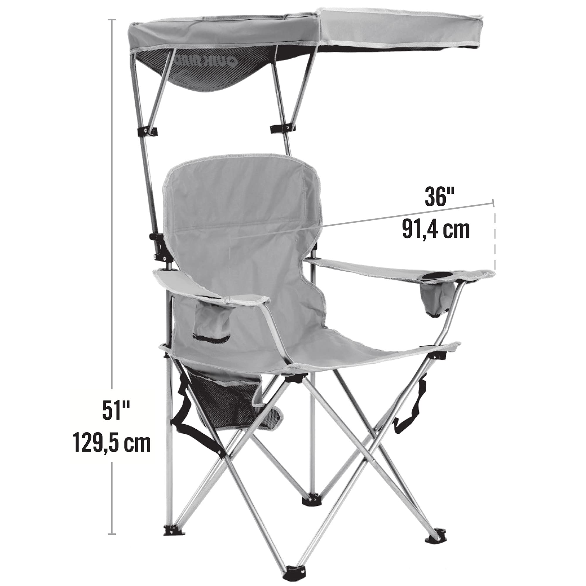 Quik Shade full size shade chair back-arch supports comfortable seating