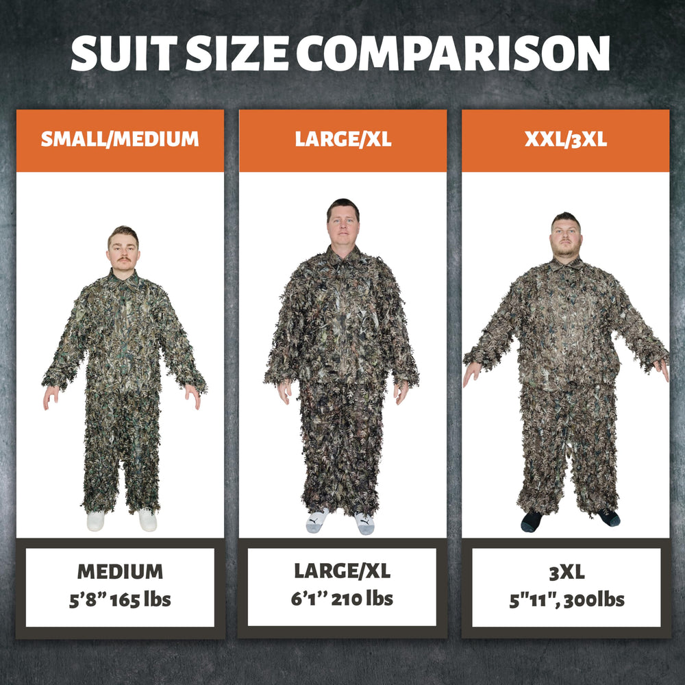 QuikCamo 3D Leafy Suit weighs about 1 lb with breathable mesh for warm-weather hunts.