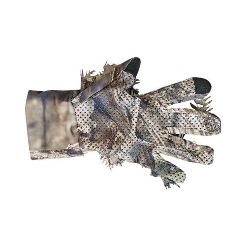 QuikCamo leafy camo gloves pattern detail highlights mossy oak break-up country style.