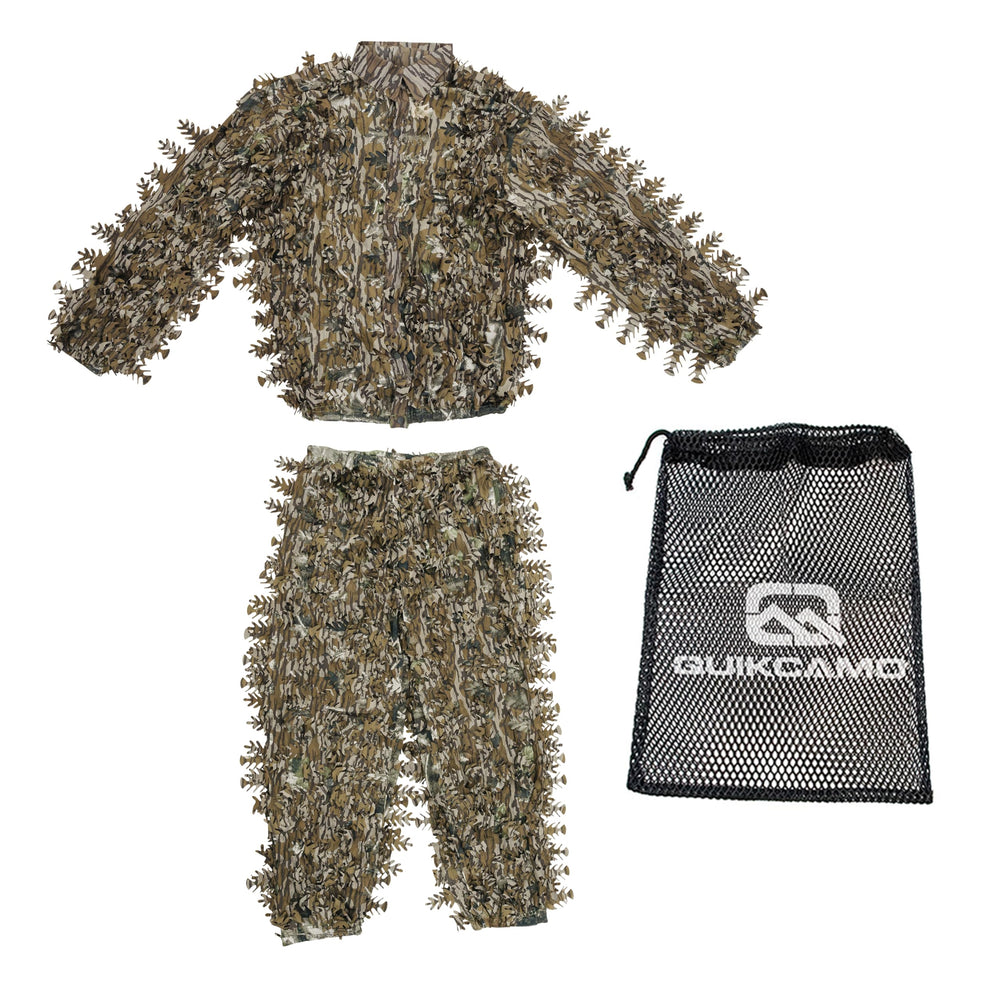 QuikCamo Leafy Suit elastic cuffs and waist provide secure, customizable fit while remaining comfortable.
