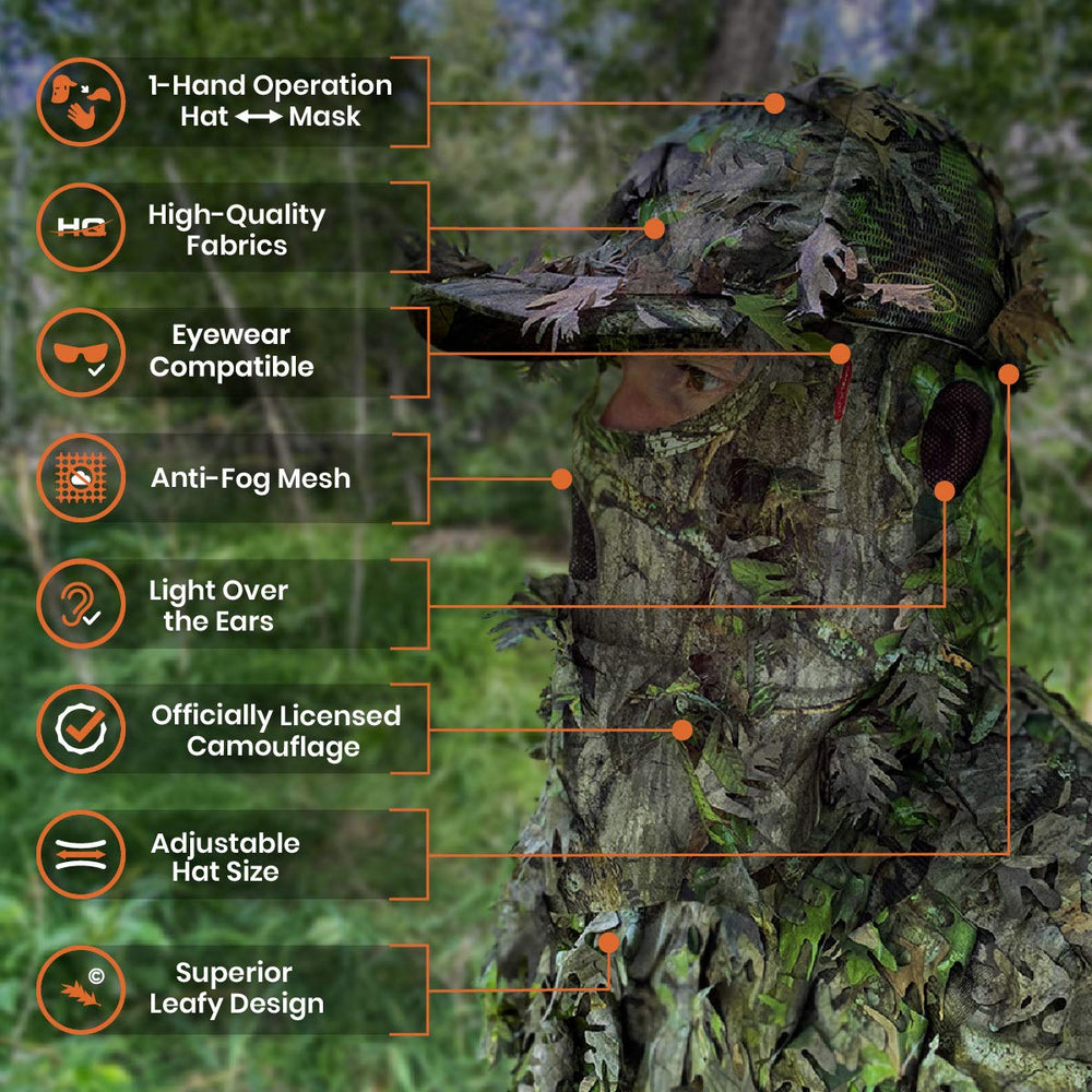 QuikCamo Mossy Oak Break-Up camo hat back view showing rear-facing concealment.