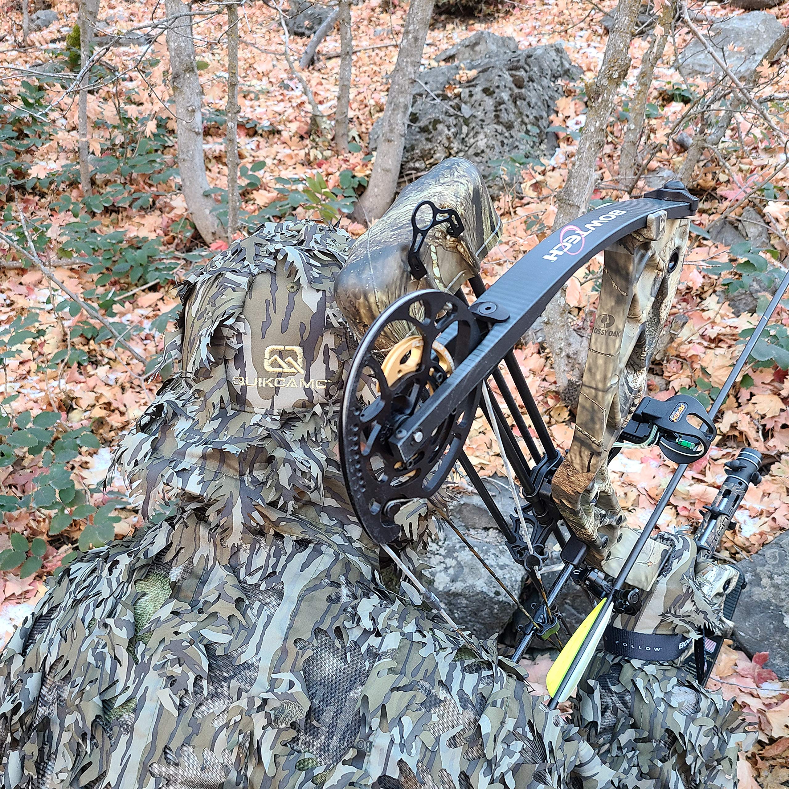 QuikCamo Mossy Oak Break-Up anti-fog mesh improves vision with glasses.
