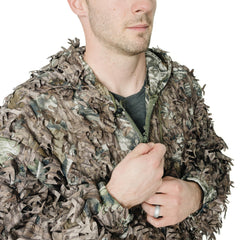 QuikCamo Mossy Oak Greenleaf hoodie back view for full-coverage concealment.