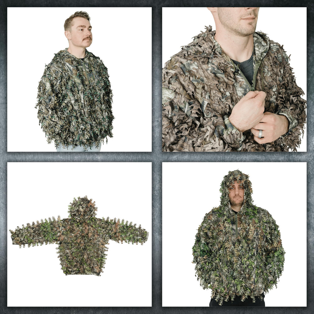 QuikCamo hood detail offers adjustable fit and concealment.