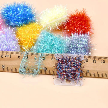 Quintathletic gold sparkle chenille card adds metallic shimmer for eye-catching patterns.