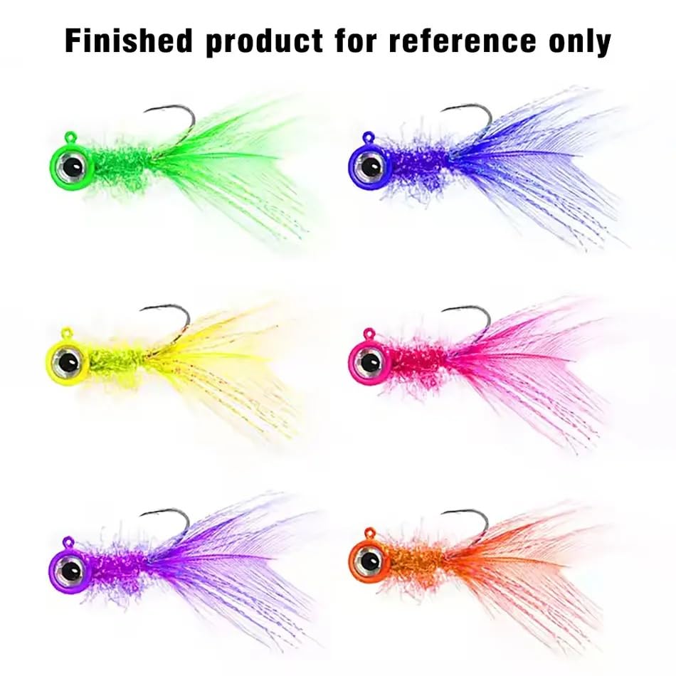 Quintathletic red sparkle chenille card creates bold accents for lure patterns.