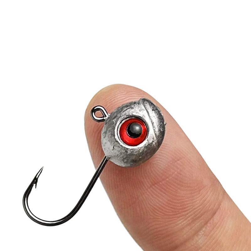 Quintathletic jig head with silver lead enhances visibility in water