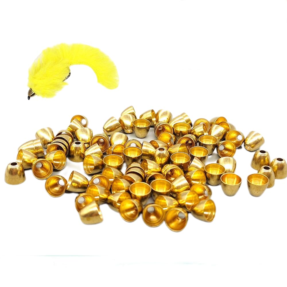 Gold-finished cone head beads by Quintathletic for attractive jigging action.