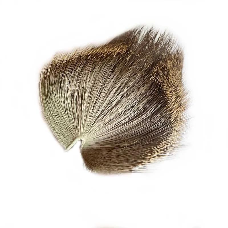 Quintathletic deer hair dry fly set packaging with multi-colored patches.