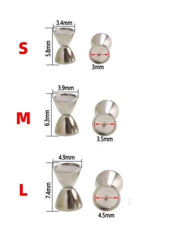 Quintathletic dumbbell eyes brass construction with durable silver finish.