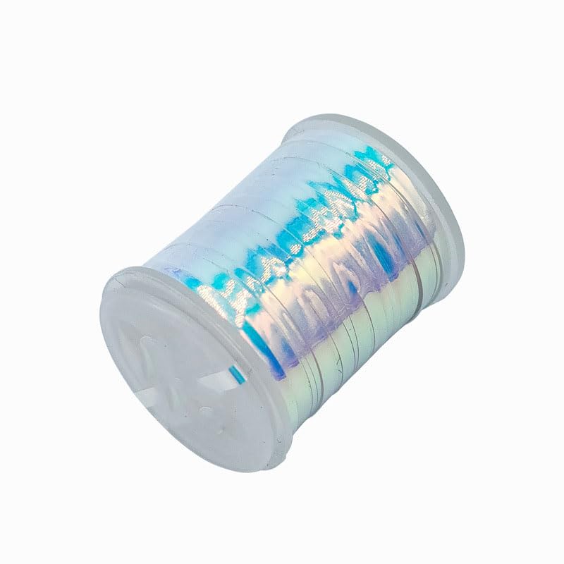 Quintathletic flat tinsel silver rainbow adds flash to nymphs and streamers.