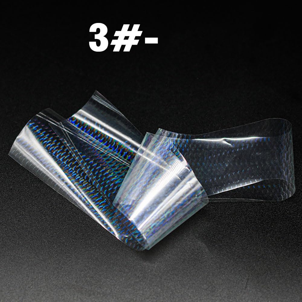 Quintathletic foil sheet with adhesive backing supports quick nail art application.