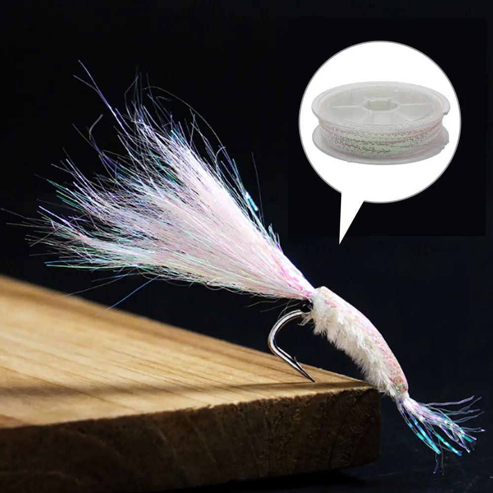 Quintathletic iridescent flash strands simulate fish scales with color-shifting sparkle.