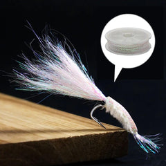 Quintathletic iridescent flash strands simulate fish scales with color-shifting sparkle.