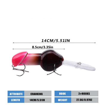 Quintathletic minnow hard-body construction ensures durability during fishing sessions