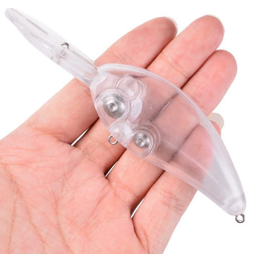 Quintathletic minnow lure blank with large lip enables deep diving in saltwater.