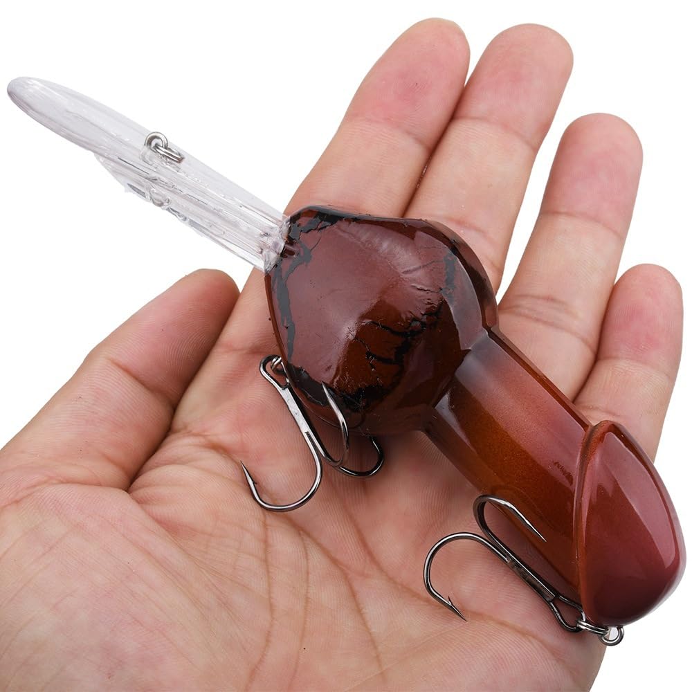 Quintathletic minnow rattling wobbler deep-diving lure with high visibility