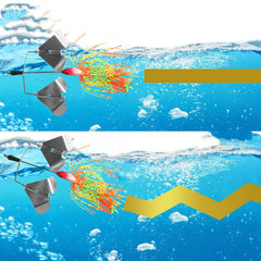 Quintathletic spinner bait leaves bubble trails to mimic prey movement underwater