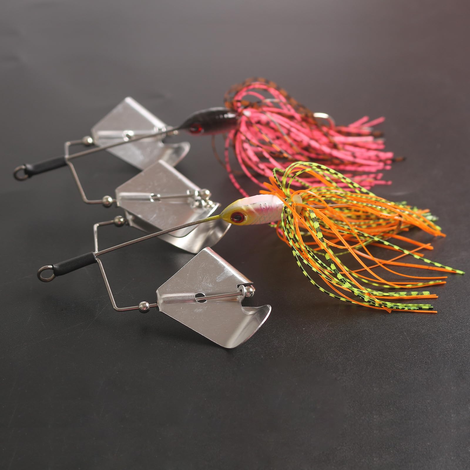 Quintathletic spinner bait orange pattern stands out in stained water