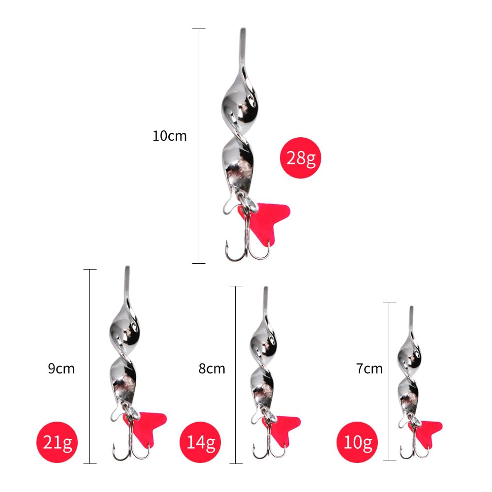 Quintathletic silver spinner spoon with trout-specific action for effective fishing.