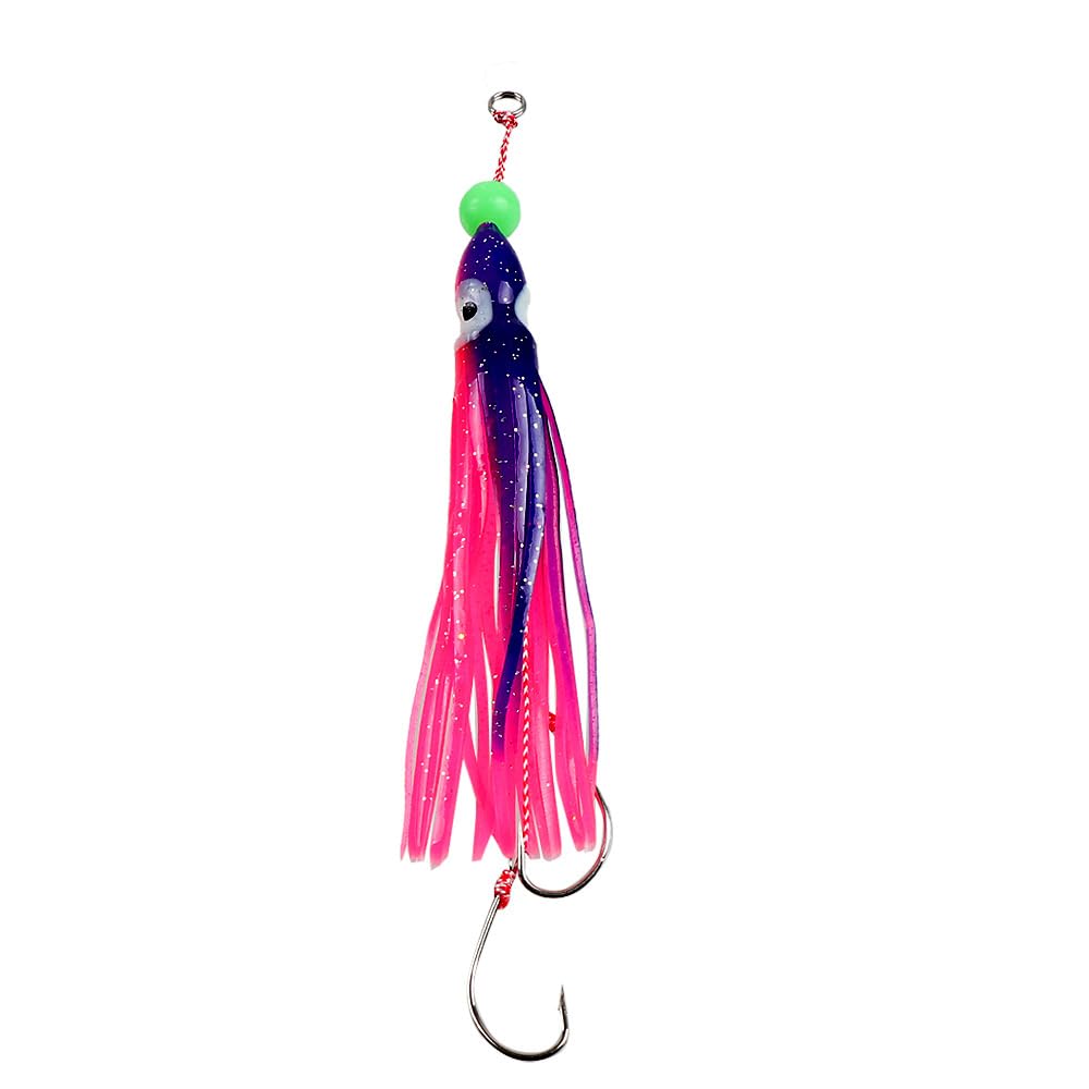 Quintathletic gold glitter squid jig lure shines in low light and dusk