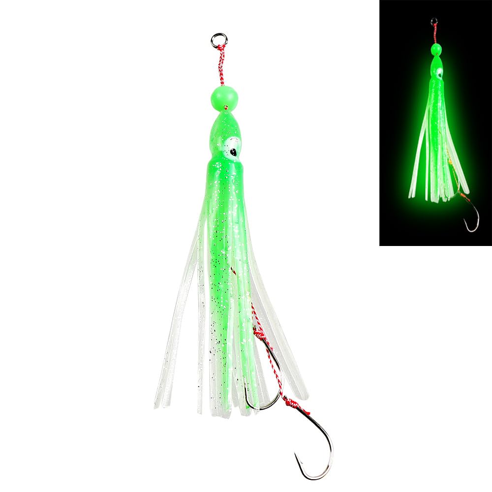 Quintathletic soft-skirt motion squid jig lure demonstrates lifelike movement