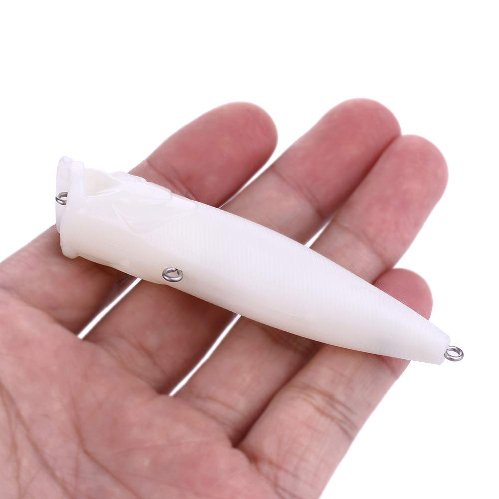 Quintathletic unpainted popper blank designed for durable topwater lures