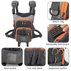 Rear view showing padded breathable back and belt loop