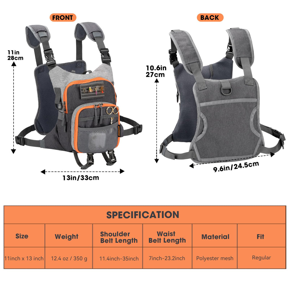 Chest pack front view showing compact design and patch area