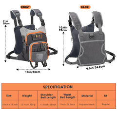 Chest pack front view showing compact design and patch area