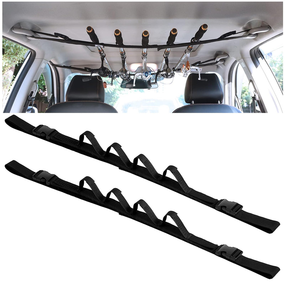Inside view of Qulkws car fishing rod holder installed in vehicle